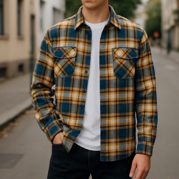 Outerknown Other - Outerknown Yellow and Blue Plaid Shirt